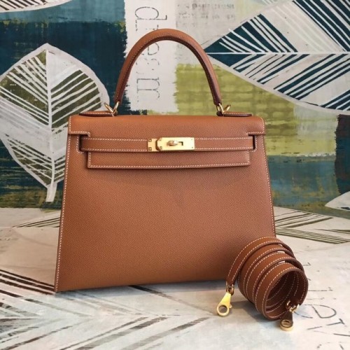 Hermes Kelly Epsom Leather KL32 marrón original