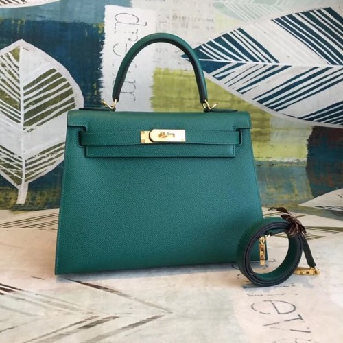 Hermes Kelly Epsom Leather KL32 verde original