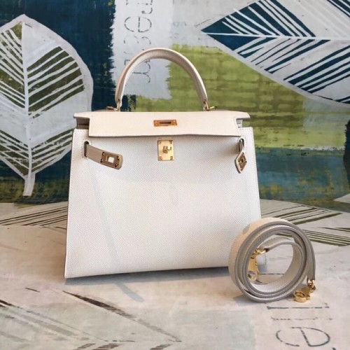 Hermes Kelly Epsom Leather KL32 blanco original