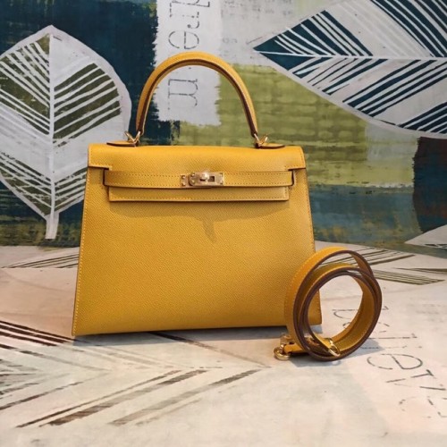 Hermes Kelly Epsom Leather KL32 amarillo original