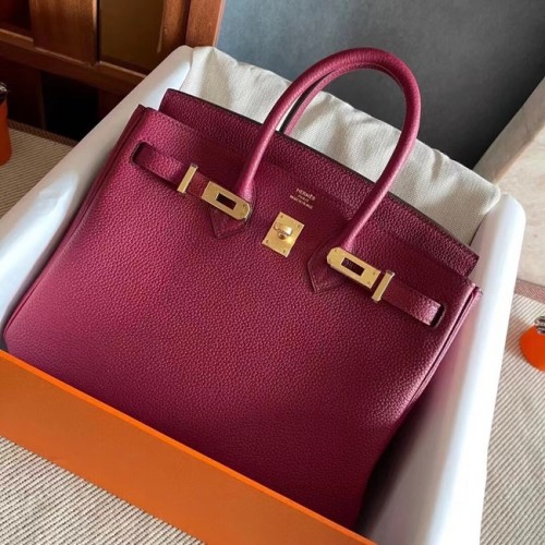 Hermes Togo cuero original HB25O Borgoña