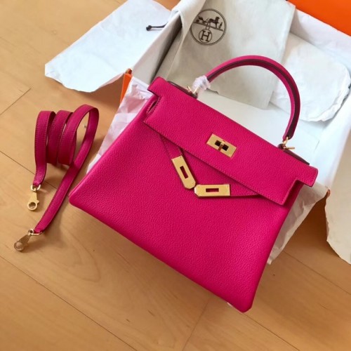 Hermes bolso kelly de cuero Togo original KL320 rosa