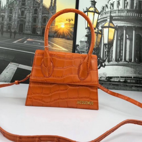 Minibolso Jacquemus Original en Piel con Asa Superior J8088 Naranja
