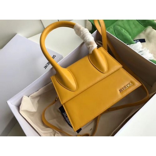 Bolso Jacquemus Original De Piel Con Asa Superior J76235 Amarillo