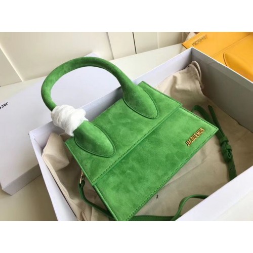 Bolso Jacquemus Original De Terciopelo De Cuero Con Asa Superior J76235 Verde