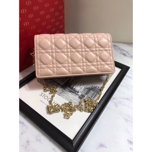 CLUTCH LADY DIOR DE PIEL DE CORDERO S0204 rosa