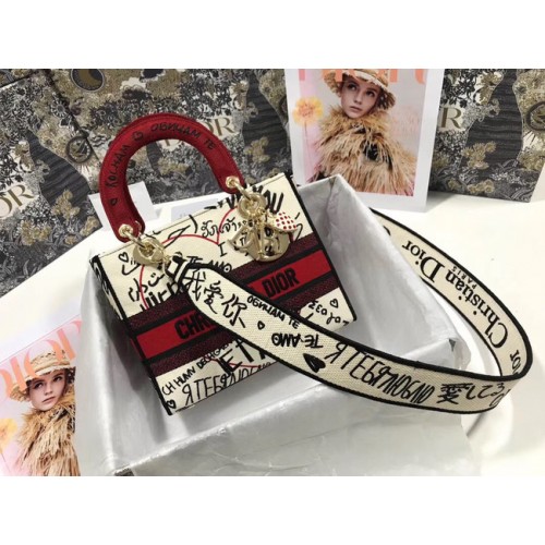 BOLSO LADY DIOR DIOR TOTE DE LONA BORDADO 2550-2