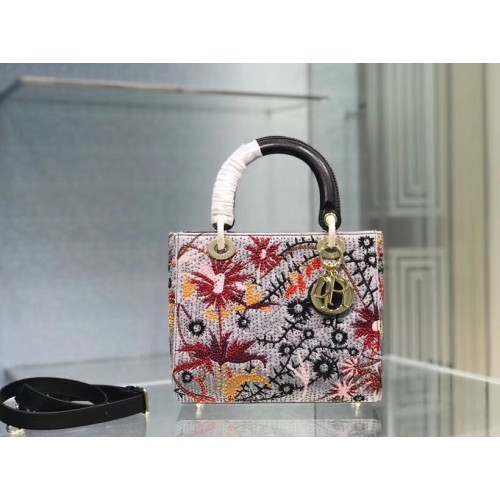BOLSO LADY DIOR DIOR TOTE DE LONA BORDADO CA0111-3