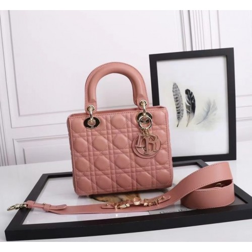 BOLSO LADY DIOR MY ABCDIOR Piel de cordero cannage M0538O Polvo de flor de cerezo
