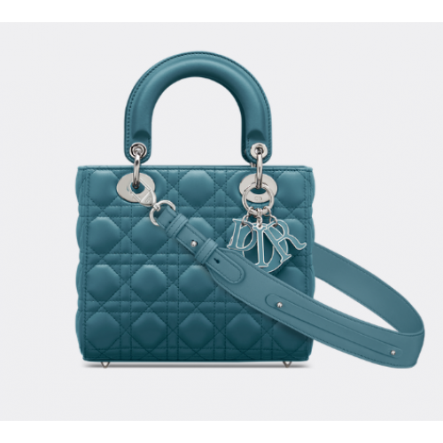 BOLSO LADY DIOR MY ABCDIOR Piel de cordero Cannage M0538O azul