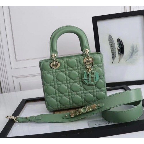 BOLSO LADY DIOR MY ABCDIOR Piel de cordero Cannage M0538O verde