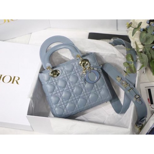BOLSO LADY DIOR MY ABCDIOR Piel de cordero Cannage M0538O gris