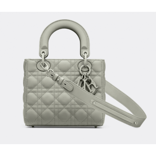 BOLSO LADY DIOR MY ABCDIOR Piel de becerro Cannage gris ultramate M0538SLOI