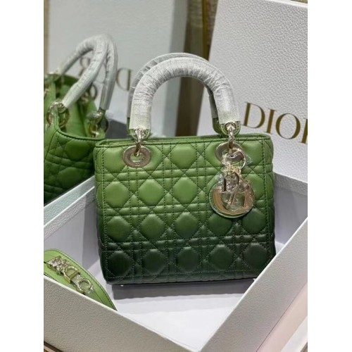 BOLSO LADY DIOR MY ABCDIOR Piel de cordero cannage verde degradado M0538OS