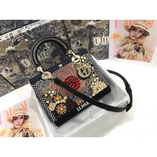 LADY DIOR Bordado de perlas e hilos piel de vacuno M0565OSCQ-1