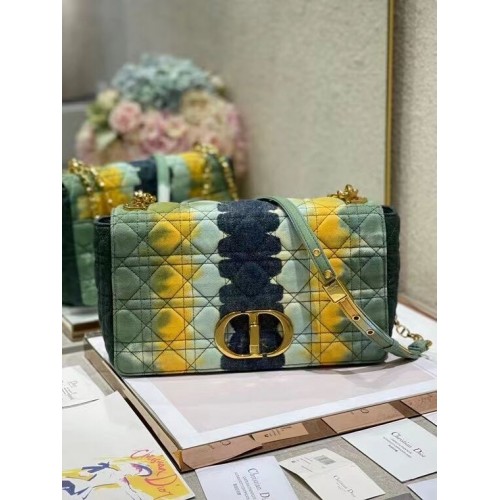 BOLSO GRANDE DIOR CARO Denim bordado M9243U azul