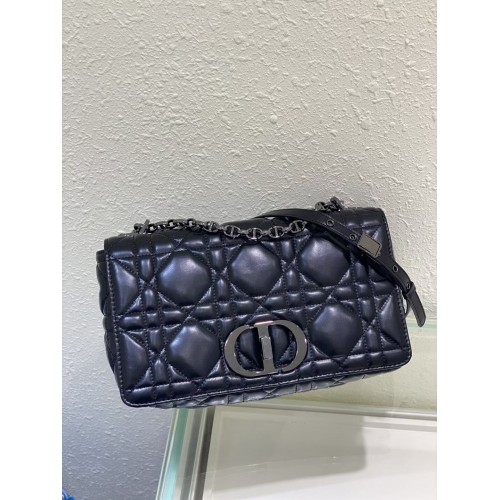 BOLSO GRANDE DIOR CARO Piel de cordero Cannage degradada M9243E negro
