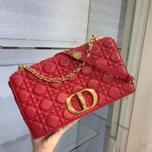 BOLSO GRANDE DIOR CARO Piel de becerro Cannage suave M9243U Rojo