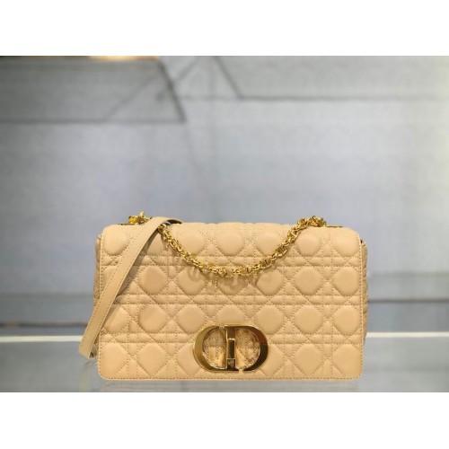 BOLSO GRANDE DIOR CARO Piel de becerro Cannage suave M9243U albaricoque