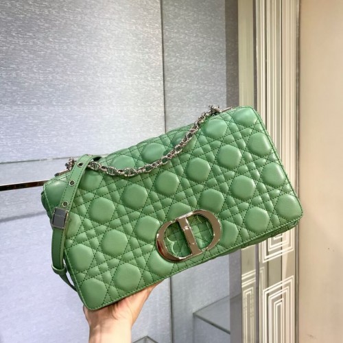 BOLSO GRANDE DIOR CARO Piel de becerro Cannage suave M9243U verde