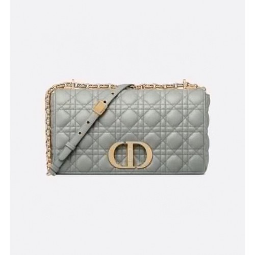 BOLSO GRANDE DIOR CARO Piel de becerro Cannage suave M9243U gris