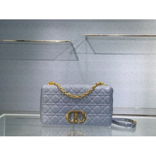 BOLSO GRANDE DIOR CARO Piel de becerro Cannage suave M9243U azul cielo