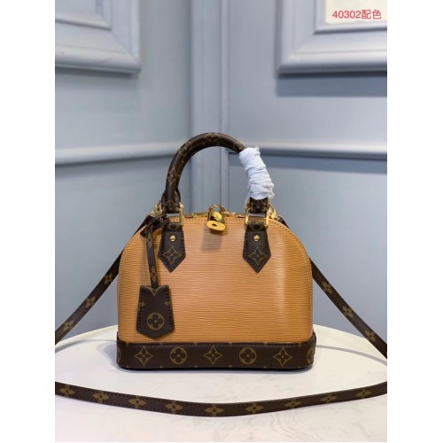 LOUIS VUITTON M40302 EPI CUERO ALMA PEQUEÑO AZUL