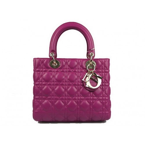 Christian Dior Bolsos de piel de cordero Bolso Lady Dior CAL44550 Púrpura Dorado