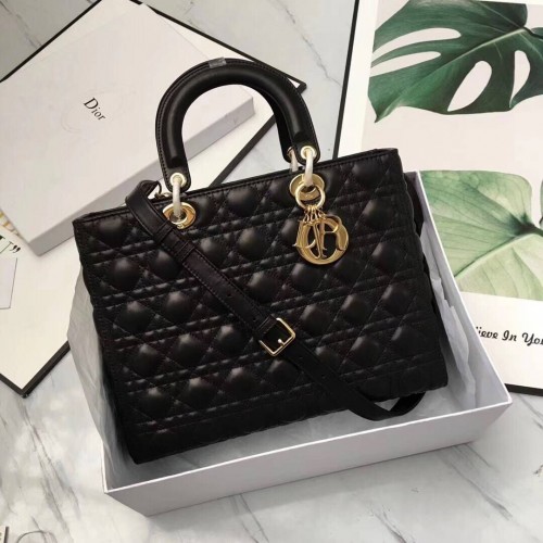Bolso Lady Dior Piel Oveja D9603 Negro