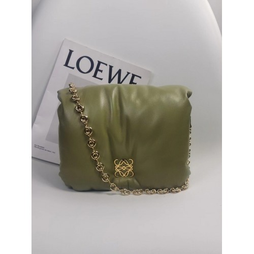 Bolso Loewe Puffer Goya Original Piel De Oveja 9801 Verde