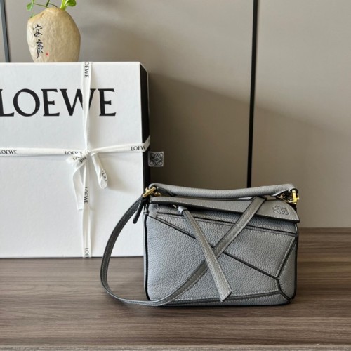 Loewe Mini Bolso Puzzle Original Cuero 6134 gris
