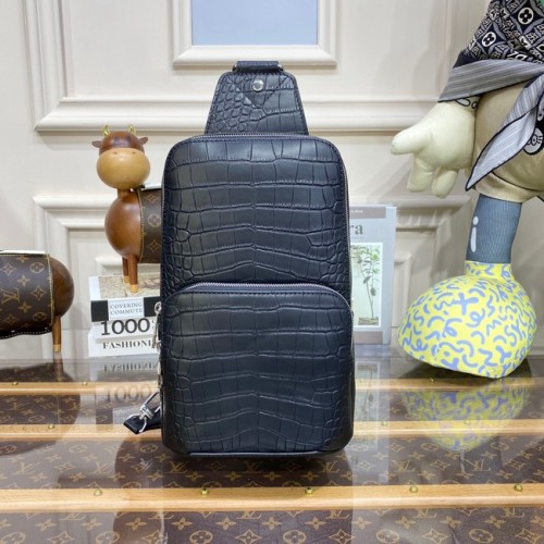 Louis Vuitton AVENUE SLING cuero BOLSO N41720 negro