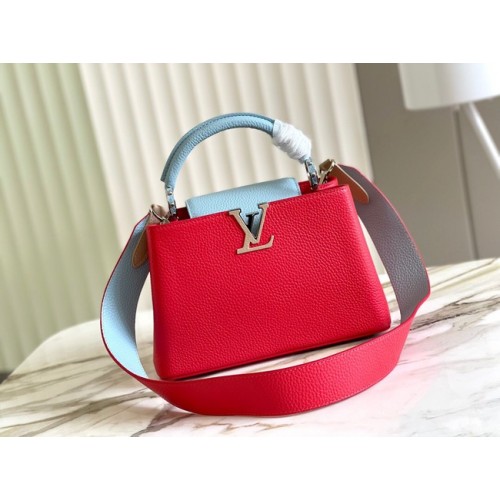 Louis Vuitton CAPUCINES BB M48865 rojo y azul cielo