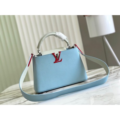 Louis Vuitton CAPUCINES BB M48865 azul cielo y blanco