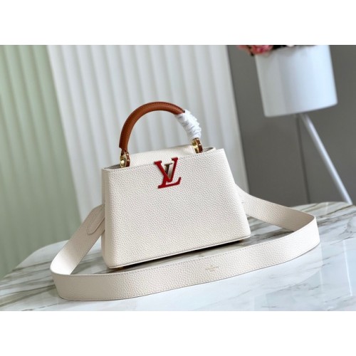 Louis Vuitton CAPUCINES BB M48865 blanco y marrón