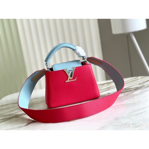 Louis Vuitton CAPUCINES MINI M59205 rojo y azul cielo