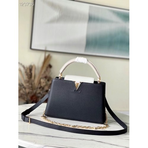 Louis Vuitton CAPUCINES MM M59872 Blanco y negro