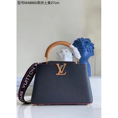 Louis Vuitton CAPUCINES Cuero Original PM M48865 negro