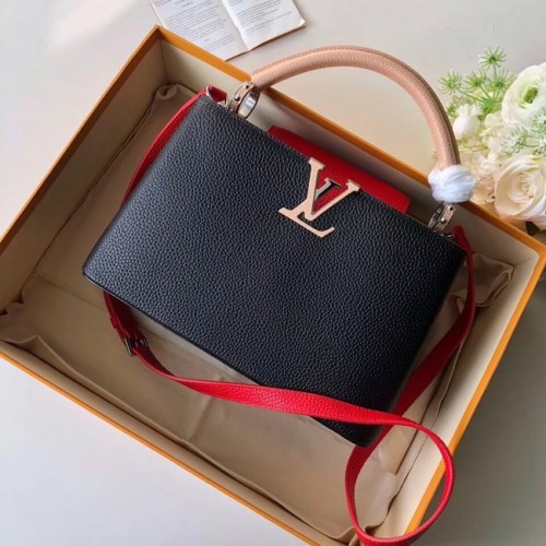 Louis Vuitton CAPUCINES PM M51814 negro, rosa y rojo