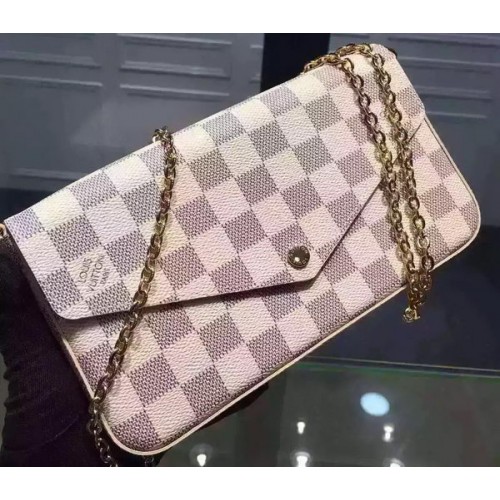 Louis Vuitton Lona Damier Azur FELICIE CHAIN WALLET N61276