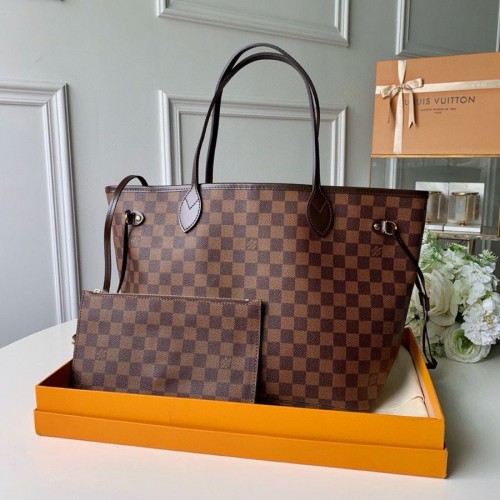 Louis Vuitton Lona Damier Ebene Neverfull M41358 Rojo Louis Vuitton Lona Damier Ebene Neverfull M41358 Rojo