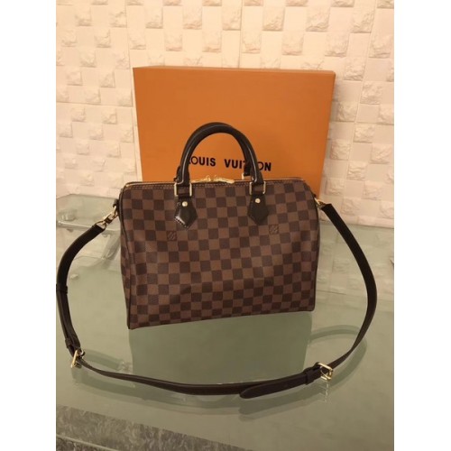 Louis Vuitton Damier Ebene Speedy 30 con correa para el hombro N41183