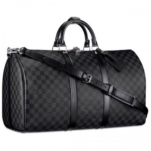 Louis Vuitton Damier Graphite Canvas Keepall 55 con correa para el hombro N41413