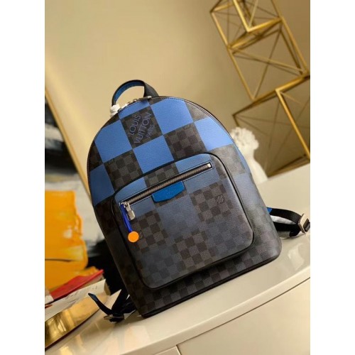Louis Vuitton Damier Graphite Canvas Mochila de cuero original N40402 Azul