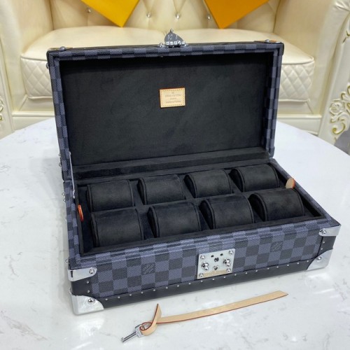 Louis Vuitton Damier Graphite canvas 8 CAJA DE RELOJ M47641 negro