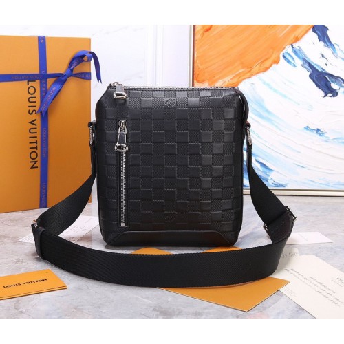 Louis Vuitton Discovery Messenger BB Bolso de cuero original N42418 Negro