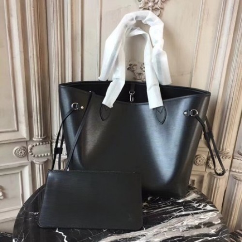 Bolso tote de cuero EPI de Louis Vuitton 54185 Negro