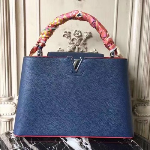 Bolsos Louis Vuitton Elegant Capucines MM M41813 Azul