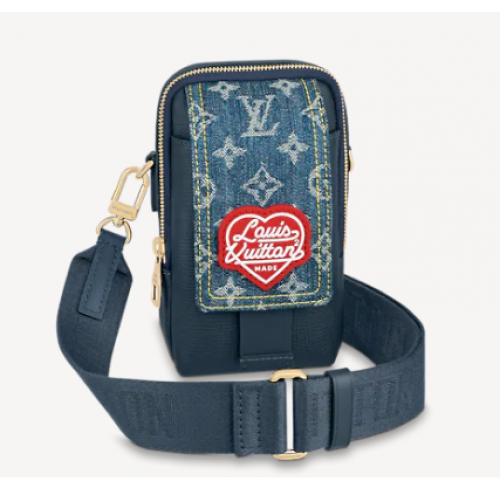 Louis Vuitton FUNDA PARA TELÉFONO DOBLE CON SOLAPA M81060 Azul