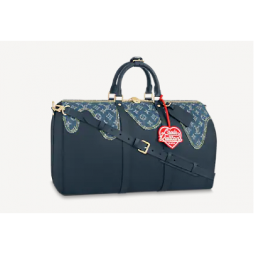 Louis Vuitton KEEPALL BANDOULIERE 50 M45975 azul
